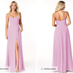 Azazie Light Pink Maxi Dress